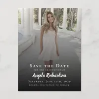 Graduation Photo Typography Modern Save the Date Invitation Postcard