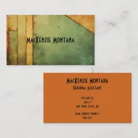 Geometric Design in Olive, Rust, Mustard Business Card