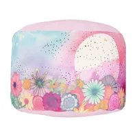 *~* Whimsical  Magical Flowers PASTEL Kids AP96 Pouf