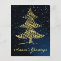 elegant blue festive Christmas Greeting PostCards