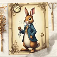Alice Rabbit Portrait Scrapbook Paper