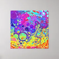Red, Purple, Blue, Green Yellow Abstract Art Canvas Print