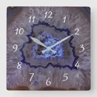 Blue Geodes Faux Stone Gem Clock