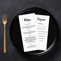 Program party dinner menu white black