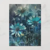 Blue Summer Flowers Postcard