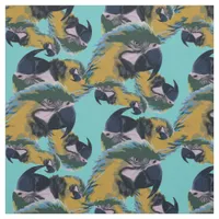 Colorful Vibrant Exotic Tropical Parrots Pattern Fabric