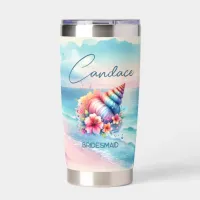 Cute Personalized Bridesmaid Coastal Insulated Tumbler