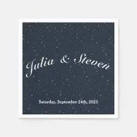 Night Sky Celestial Navy Blue & Stars Wedding Napkins