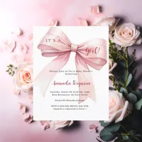 Pink bow it's a girl Baby Shower invitation