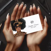 Bold Afrocentric Hair Salon Branding Business Card