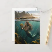 Mermaid With a Taco Postcard
