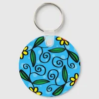 Abstract Floral Keychain