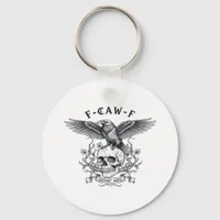 F-Caw-F Funny Crow Halloween Vintage Design Keychain