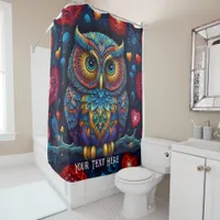 Mystical Blue Owl Shower Curtain