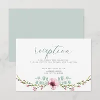 RECEPTION | Pink Anemone Flowers and Foliage Invitation
