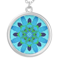 Blue Geometry Flower Necklace