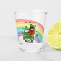 Call Me Lucky Irish Gnome St Patricks Day Shot Glass