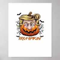 Hair Funny Pumpkin Halloween Boo - Political Humor Poster