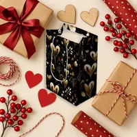 Elegant Black Heart Romance Medium Gift Bag