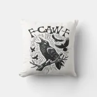Gothic Crow F-Caw-F Humor Funny Essential Retro Cl Throw Pillow