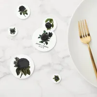 Vintage Gothic Black Roses Confetti