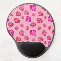 Red Pink and Magenta Roses in a Flowery Pattern Gel Mouse Pad