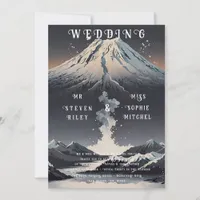 Elegant Snow Volcano Wedding Invitations