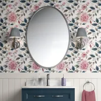  Enchanted Garden - Pink, Purple, Blue - Organic  Wallpaper