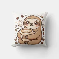 Sloth Latte Throw Pillow