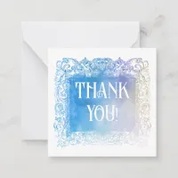 *~*  Ombre Glitter THANK YOU  AP62 Flat Note Card