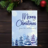 Winter Scene John 3:16 Everlasting Life Christmas Card