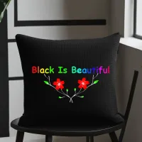 Elegant Black Beauty Throw Pillow