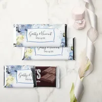 Blue Hydrangea Flowers Watercolor Wedding  Hershey Bar Favors