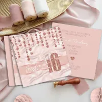 Satin Jewel Sweet Sixteen Rose Gold ID260 Invitation