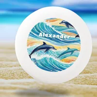 Personalized Name Sea Life Ocean Swimming Dolphins Wham-O Frisbee