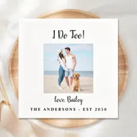 Modern I Do Too Dog Photo Pet Wedding Napkins