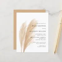 Budget Pampas Baby Shower Invitation