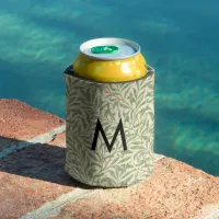 Willow Bough Green Pattern William Morris Monogram Can Cooler