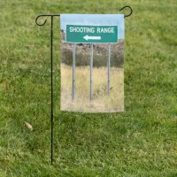 Turn Left to Shooting Range Garden Flag