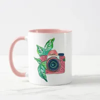 Smile Vintage Pink Camera Mug