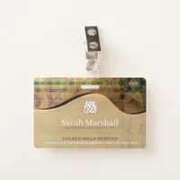 Golden Rolling Hills Name Tag Badge