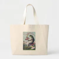 German Cologne Frog Trade Card Large Tote Bag