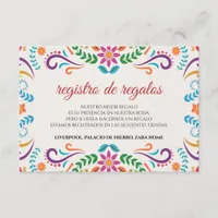 Elegant Colorful Floral Fiesta Spanish Wedding Enclosure Card
