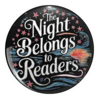 The Night belongs to readers, dark academia book  Button