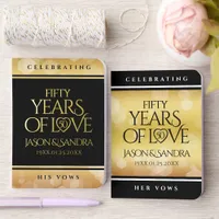 Elegant 50th Golden Wedding Anniversary Foil Vow Books