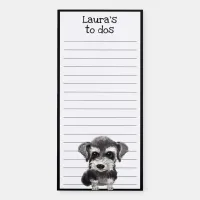 Miniature Schnauzer Dog Lovers Lined To Do List Magnetic Notepad