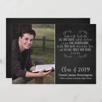 Rustic Christian Bible Verse Graduation Photo Invitation