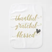 thankful grateful blessed thanksgiving holiday baby burp cloth