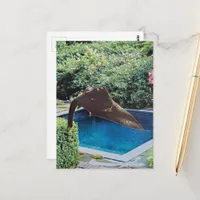 Retro Elephant in the pool sureal collage Postcard