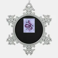 Whimsigoth Snake Spiders Flowers Snowflake Pewter Christmas Ornament